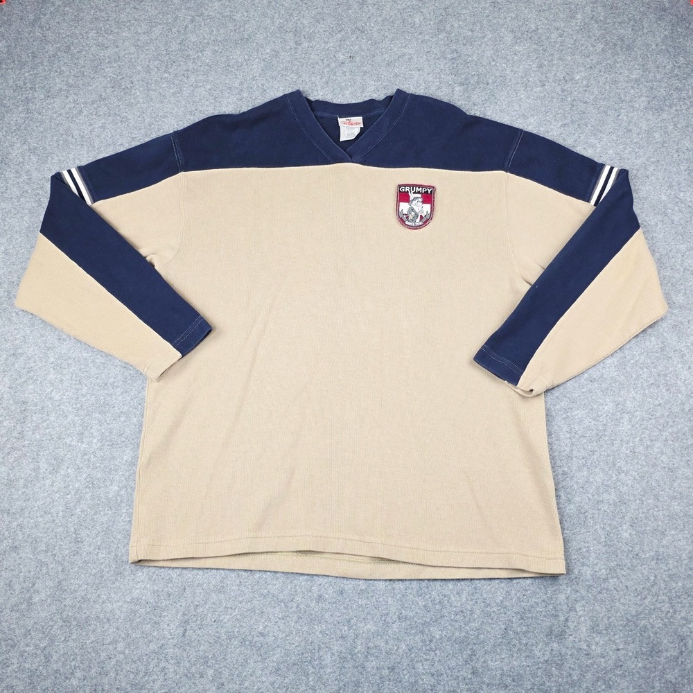 Vintage Disney Store‎ Men's Grumpy V-neck Sweatshirt Embroidered Logo Size Large